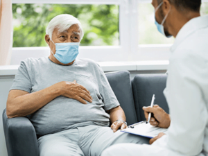 Patient asking questions to healthcare provider in a doctor's office